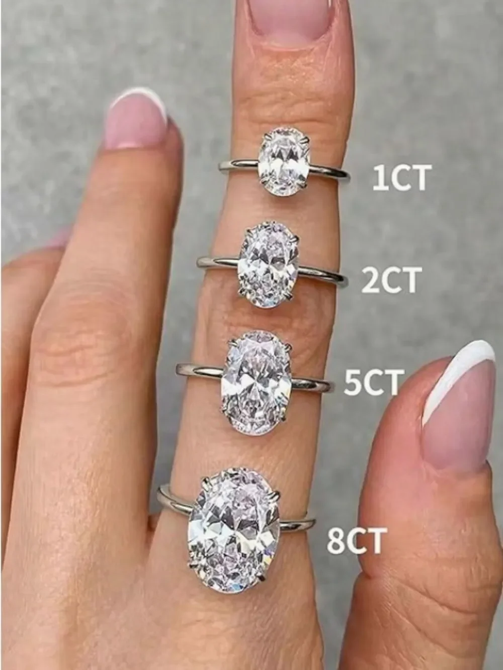 🔹 NEW Stunning & Elegant Silver Oval-Cut CZ 1 Carat Ring 🔹